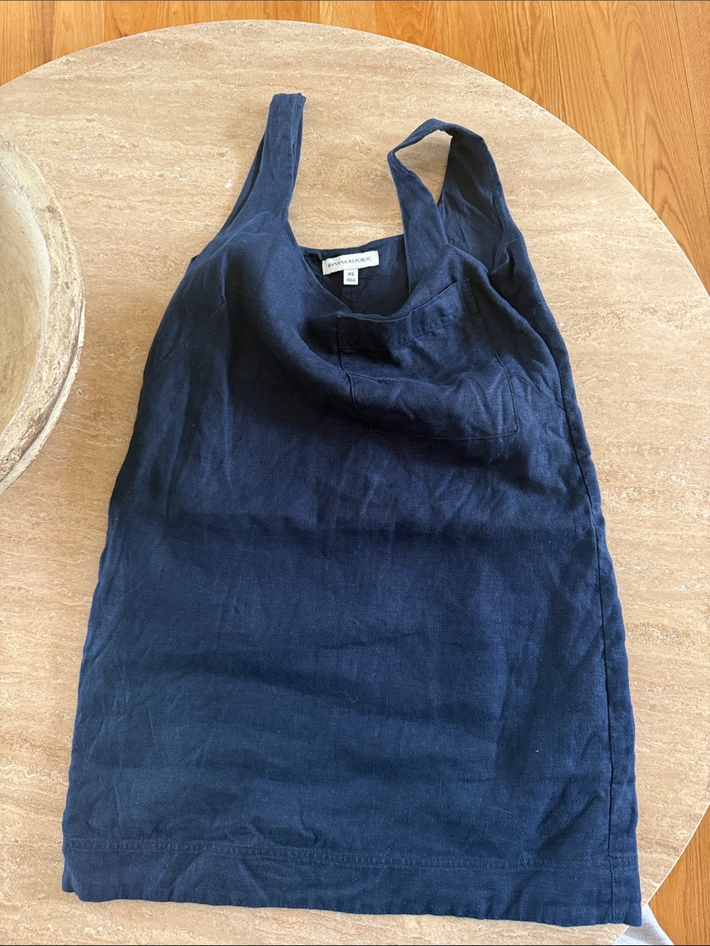 Banana Republic Navy Blue Linen Tank Dress